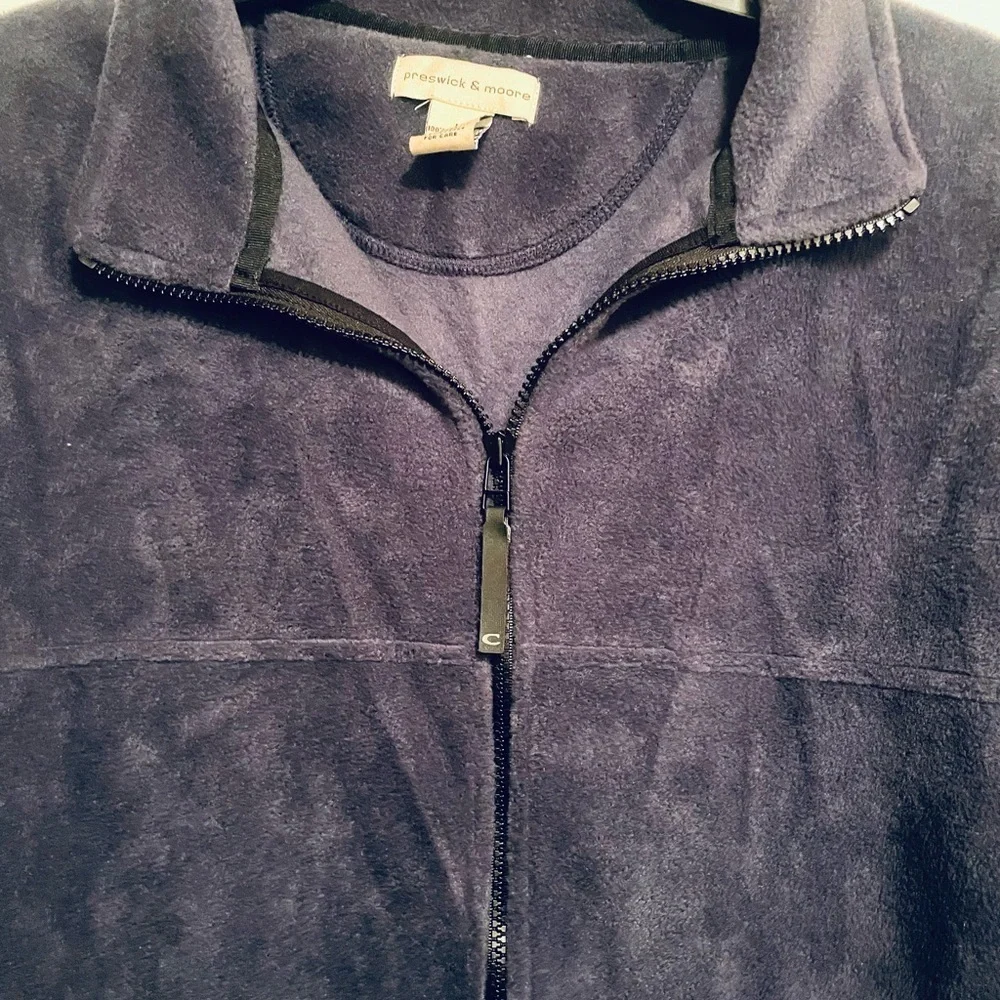 Preswick & Moore Full Zip Fleece Jacket Deep Navy Men’s Cozy Layer Size Medium